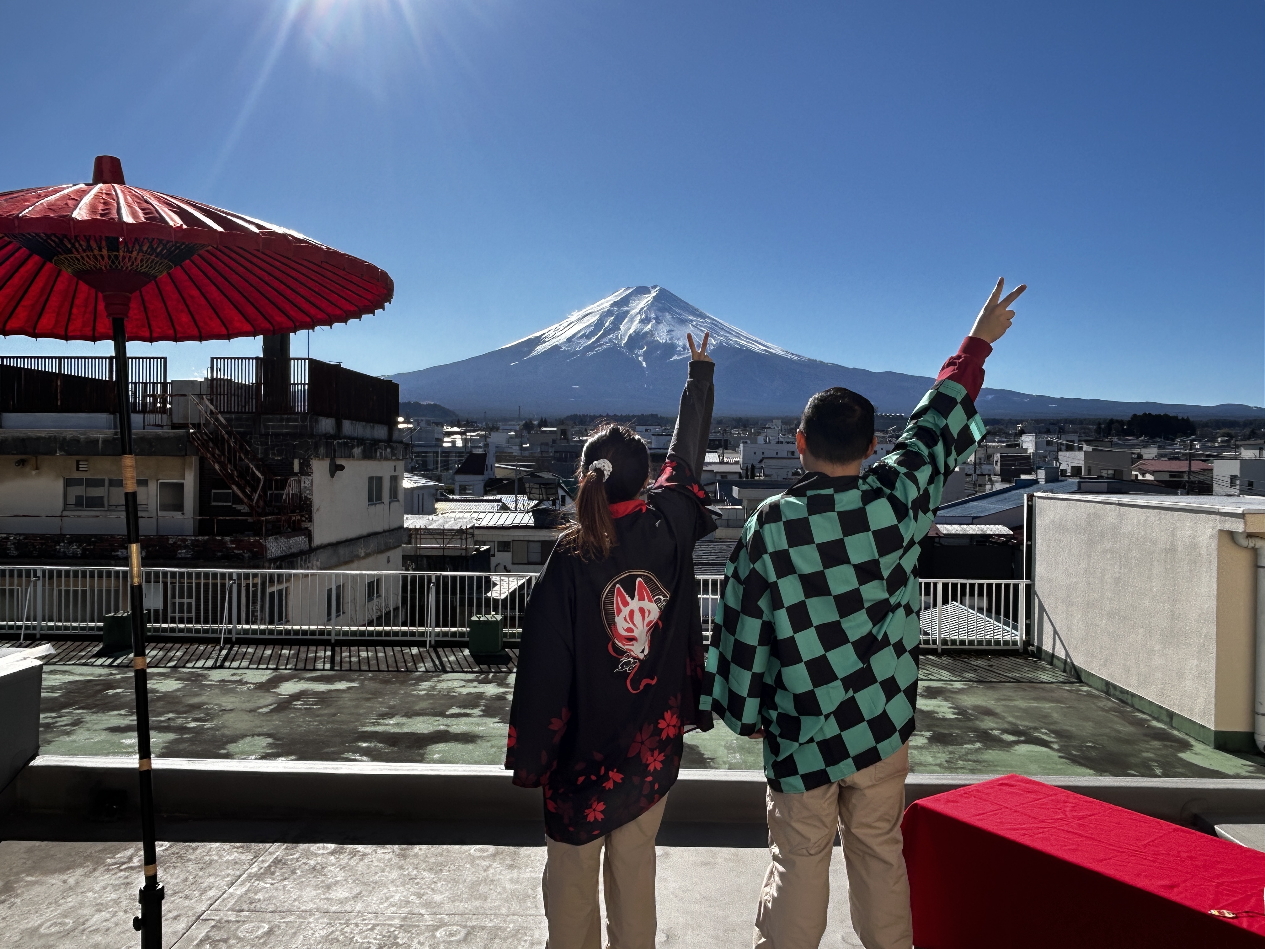 Rooftop matcha café with Mt. Fuji view in Fujiyoshida Honcho